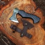 Custom Black Viking Tomahawk Axe for Outdoor Fun