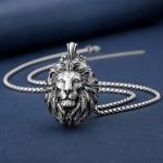 Viking Lion Head Stainless Steel Pendant Necklace
