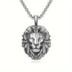 Viking Lion Head Stainless Steel Pendant Necklace