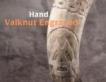 Engraved Viking Drinking Horn with Stand - Valknut Design