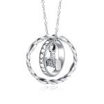 Viking Thor Hammer Necklace in Silver with Celtic Knot