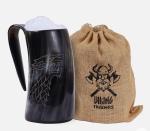 Engraved Viking Drinking Horn Mug - $258