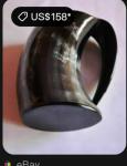 Engraved Viking Drinking Horn Mug - $258
