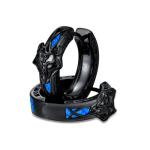 Viking Wolf Opal Hoop Earrings in Sterling Silver