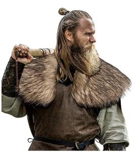 Men's Viking Fur Collar Warrior Cape Costume