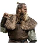 Men's Viking Fur Collar Warrior Cape Costume