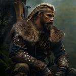 Men's Viking Fur Collar Warrior Cape Costume