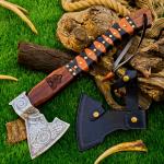 Carbon Steel Viking Tomahawk Axe with Sheath