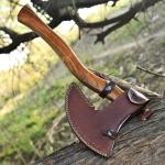 Custom Hand Forged Damascus Viking Camping Hatchet