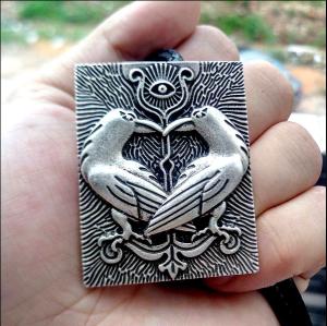 Raven Crow Viking Eye Thor Pendant Necklace 22