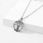 Thor's Hammer Tree of Life Necklace in Silver