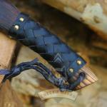 Handmade Carbon Steel Viking Hatchet with Leather Sheath