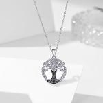 Thor's Hammer Tree of Life Necklace in Silver