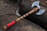 Double-Head Viking Axe with Carbon Steel Blade