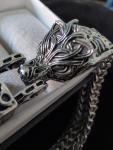 Heavy Stainless Steel Celtic Viking Wolf Bracelet