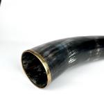 Large Viking Drinking Horn with Brass Rim