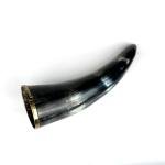 Large Viking Drinking Horn with Brass Rim