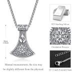 Viking Axe Pendant Necklace with Vegvisir Rune