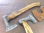 Engraved Viking Bearded Hatchet - Custom Carbon Steel