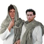 Viking Hooded Shawl with Brooch and Cowl