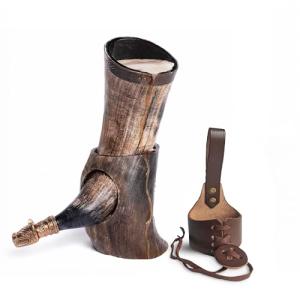 Fenrir 12" Ox-Horn Viking Drinking Horn Set