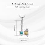 Viking Axe Necklace with Turquoise Pendant for Men