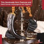 Jormungandr Viking Drinking Horn with Iron Stand