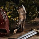 Fenrir 12" Ox-Horn Viking Drinking Horn Set