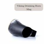 Viking Style Engraving Viking Drinking Horn MugHorn Mug - 100% Authentic Beer Horn Tankard With Hardwood Base & Burlap Gift Sack | 100% food safe - Food Grade Medieval Style Man's Beer & Mead Cup