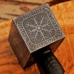 Handmade Hammer Viking Knife Carbon Steel Bushcraft Norse Mjolnir Engraved Blade