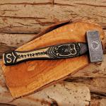 Handmade Hammer Viking Knife Carbon Steel Bushcraft Norse Mjolnir Engraved Blade