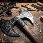 Handmade 27'' Viking Double Headed Axe, Real Double Sided Hatchet Axe, Large Norse Axe Scandinavian Style Viking Axe, History of Norse Mythology self Defense Christmis Gift for him, Best Gift for Men