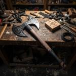 Handmade 27'' Viking Double Headed Axe, Real Double Sided Hatchet Axe, Large Norse Axe Scandinavian Style Viking Axe, History of Norse Mythology self Defense Christmis Gift for him, Best Gift for Men