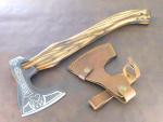 Engraved Viking Bearded Hatchet - Custom Carbon Steel