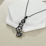 ONEFINITY Sterling Silver Black Cat Necklace - Celtic Knot Black Cat Gifts - Viking Jewelry - Mother's Day Gifts for Women