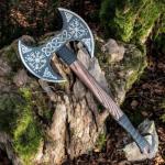 Handmade 27'' Viking Double Headed Axe, Real Double Sided Hatchet Axe, Large Norse Axe Scandinavian Style Viking Axe, History of Norse Mythology self Defense Christmis Gift for him, Best Gift for Men