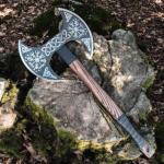 Handmade 27'' Viking Double Headed Axe, Real Double Sided Hatchet Axe, Large Norse Axe Scandinavian Style Viking Axe, History of Norse Mythology self Defense Christmis Gift for him, Best Gift for Men