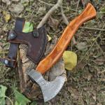 Hand Forged Damascus Steel Viking Camping Tomahawk