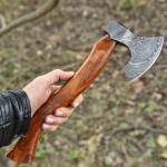Hand Forged Damascus Steel Viking Camping Tomahawk
