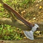 Custom Damascus Steel Viking Camping Hatchet Axe