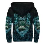 Men's Warm Viking Wolf Fleece Hoodie, Odin's Ravens