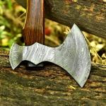 Custom Damascus Steel Viking Camping Hatchet Axe