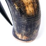 XL Viking Drinking Horn Mug with Hardwood Base