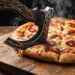 Viking Axe Pizza Cutter with Ash Wood Handle