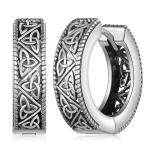 Unisex Viking Hoop Earrings in Sterling Silver