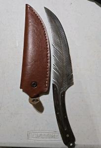 Hand Forged Viking Feather Knife with Wood Handle