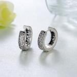 Unisex Viking Hoop Earrings in Sterling Silver