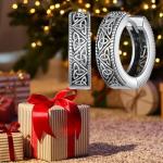 Unisex Viking Hoop Earrings in Sterling Silver