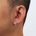 Unisex Viking Hoop Earrings in Sterling Silver