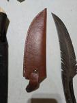 Hand Forged Viking Feather Knife with Wood Handle